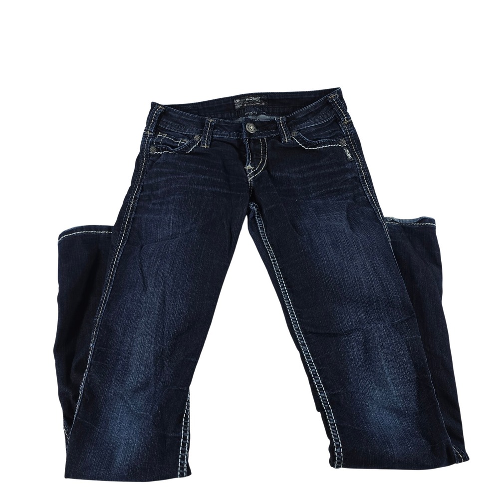 Silver Jeans Co Frances Slim Bootcut Dark Wash W26 L33 Contrast Stitch 15004